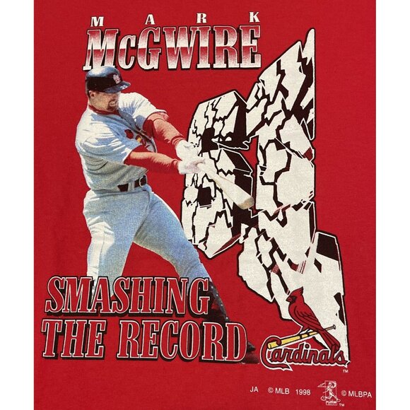 Vintage 1998 Large St. Louis Cardinals Mark McGwire MLB Single Stitch T-Shirt 90 - Picture 6 of 8
